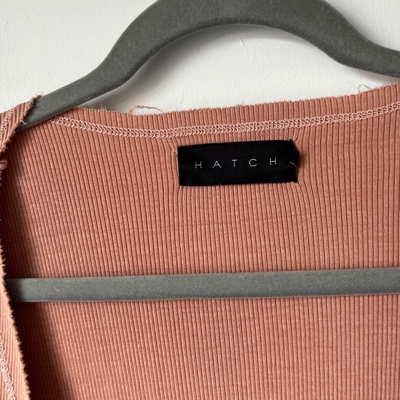 Hatch The Naomi Wrap Dress Clay Peach Maternity Short Sleeve Dress - Picture 2 of 8